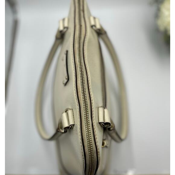 Kate Spade Porcelain Bone Wellesley Rachelle Dome Leather Handbag Satchel - Picture 7 of 12